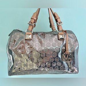 Michael Kors Bag - silver/pewter patent leather